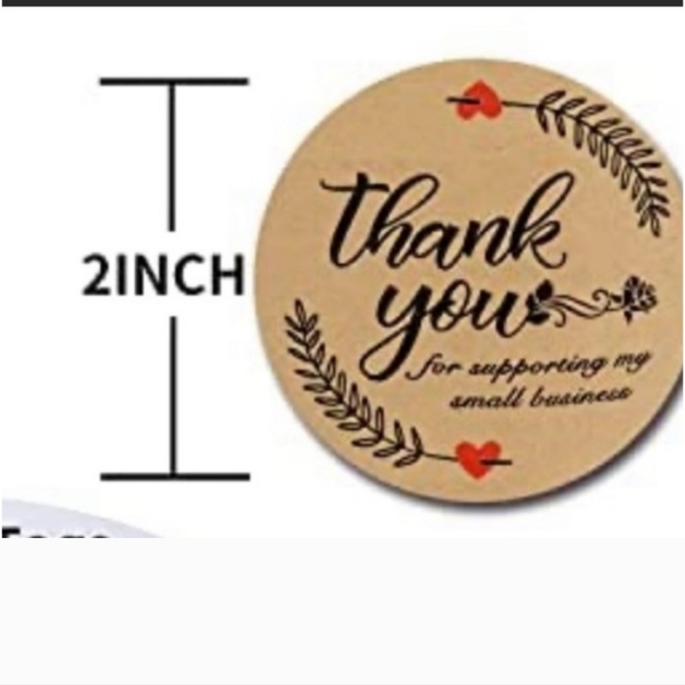 50 ct  2 Inch  Kraft paper Thank you, labels.